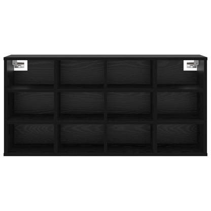 Schoenenkast Zwart eiken 52.5 x 30 x 50 cm Bewerkt hout