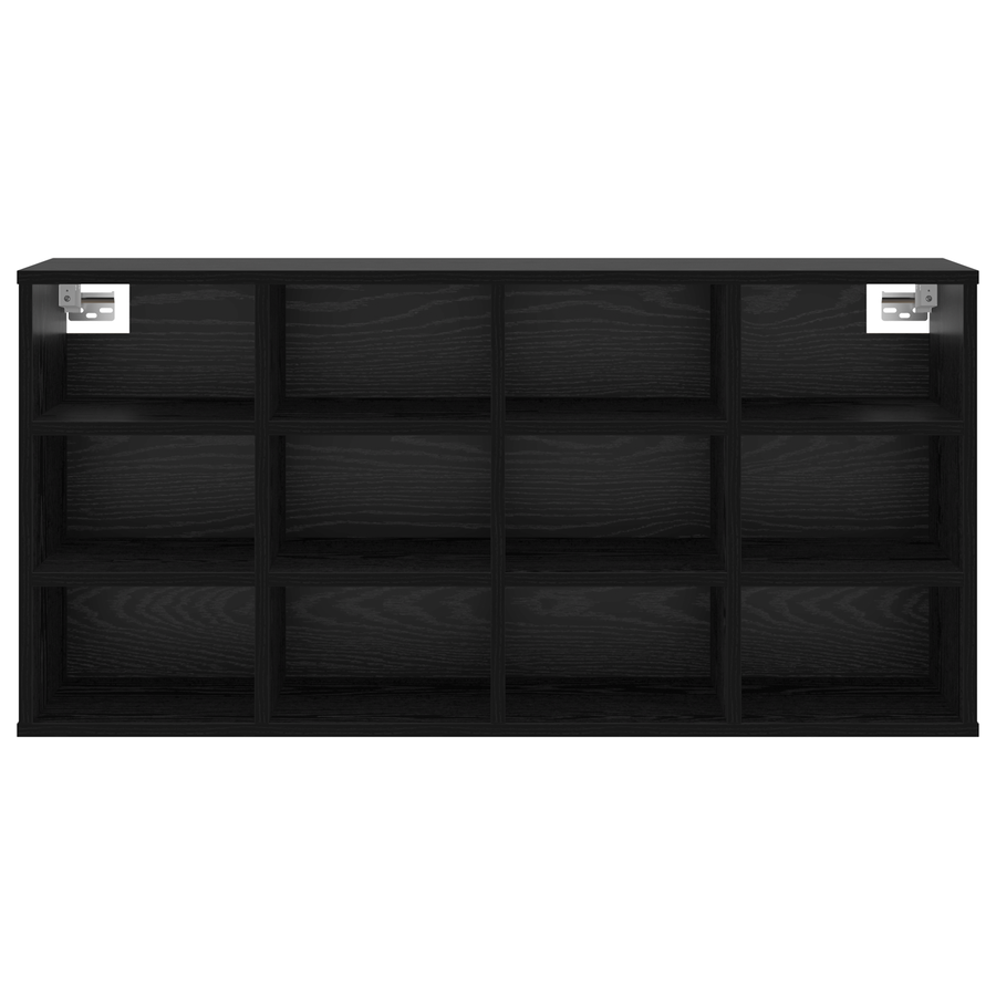 Schoenenkast Zwart eiken 52.5 x 30 x 50 cm Bewerkt hout