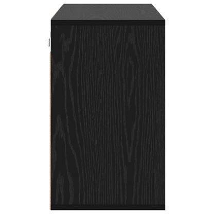 Schoenenkast Zwart eiken 52.5 x 30 x 50 cm Bewerkt hout