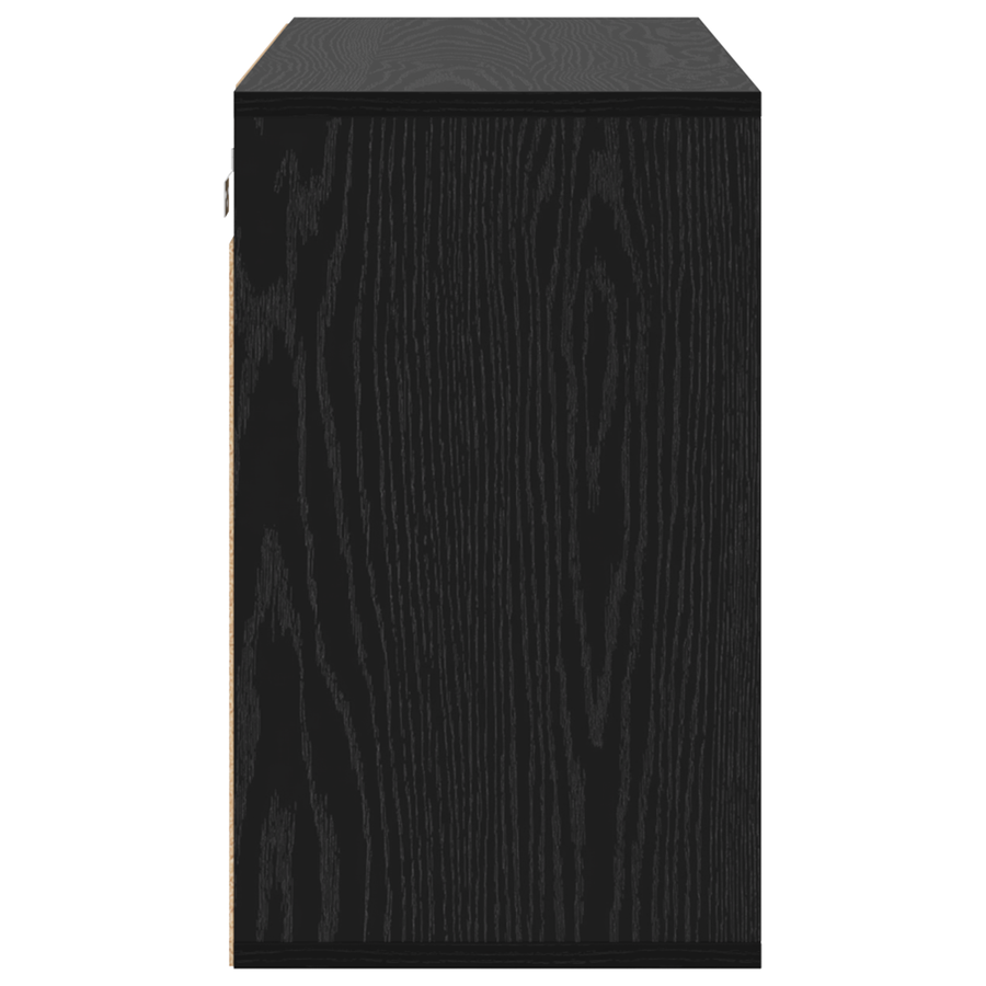 Schoenenkast Zwart eiken 52.5 x 30 x 50 cm Bewerkt hout