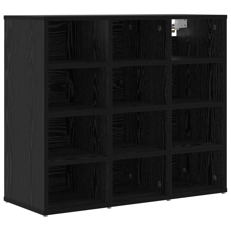 Schoenenkast Zwart eiken 52.5 x 30 x 50 cm Bewerkt hout