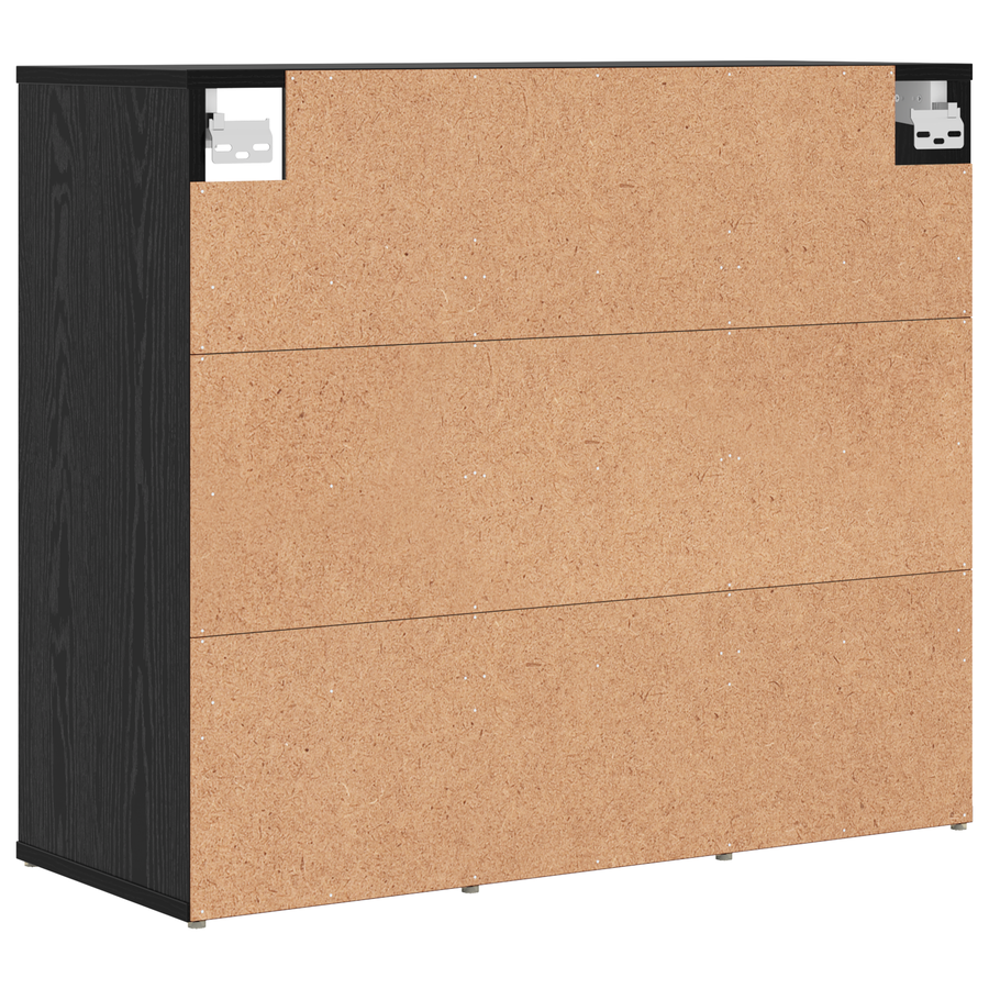 Schoenenkast Zwart eiken 52.5 x 30 x 50 cm Bewerkt hout