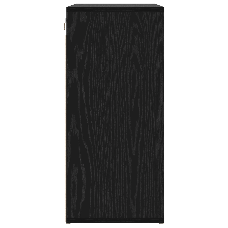 Schoenenkast Zwart eiken 52.5 x 30 x 50 cm Bewerkt hout
