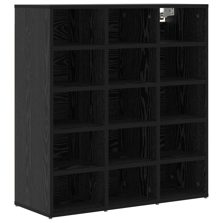 Schoenenkast Zwart eiken 52.5 x 30 x 50 cm Bewerkt hout