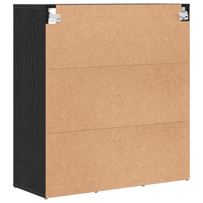 Schoenenkast Zwart eiken 52.5 x 30 x 50 cm Bewerkt hout
