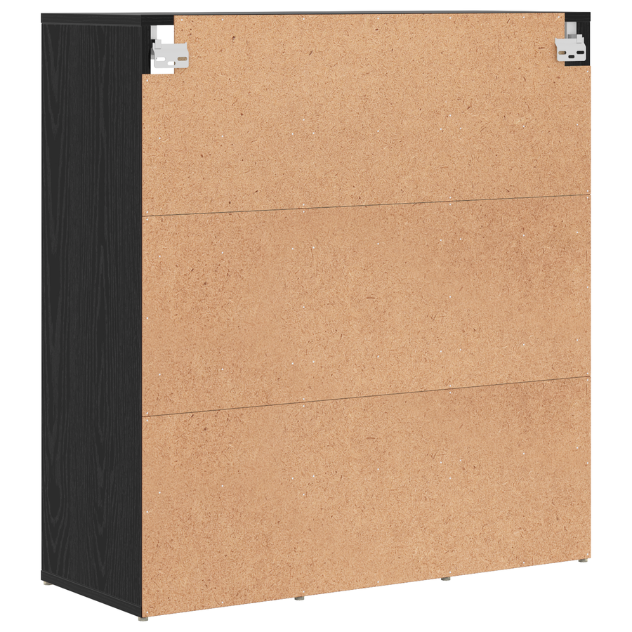Schoenenkast Zwart eiken 52.5 x 30 x 50 cm Bewerkt hout
