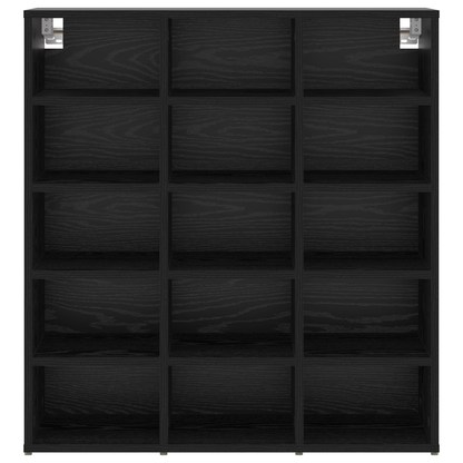 Schoenenkast Zwart eiken 52.5 x 30 x 50 cm Bewerkt hout