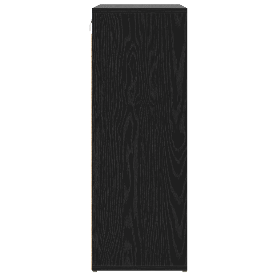 Schoenenkast Zwart eiken 52.5 x 30 x 50 cm Bewerkt hout