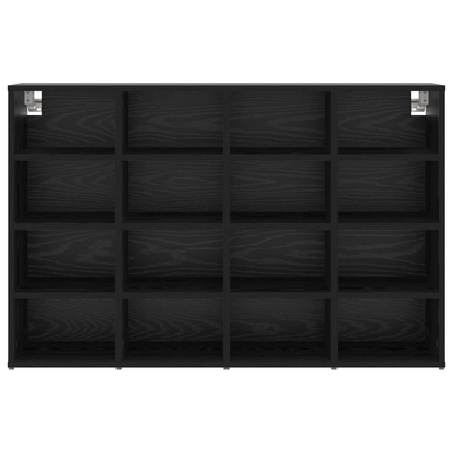 Schoenenkast Zwart eiken 52.5 x 30 x 50 cm Bewerkt hout