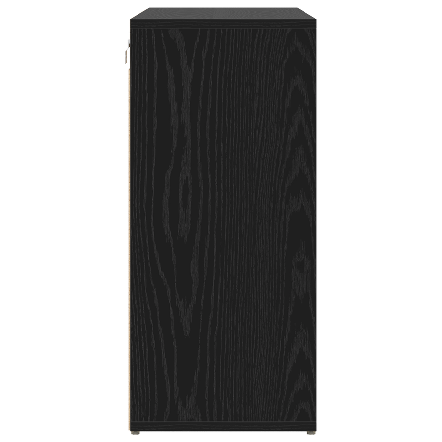 Schoenenkast Zwart eiken 52.5 x 30 x 50 cm Bewerkt hout
