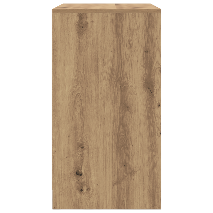 Sideboard Massief Eiken 70x41x75 cm Bewerkt Hout