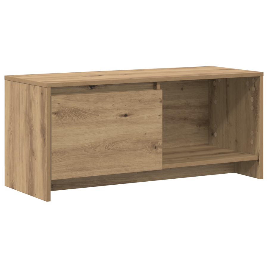 TV-stand artisanaal eikenkleurig Bewerkt hout
