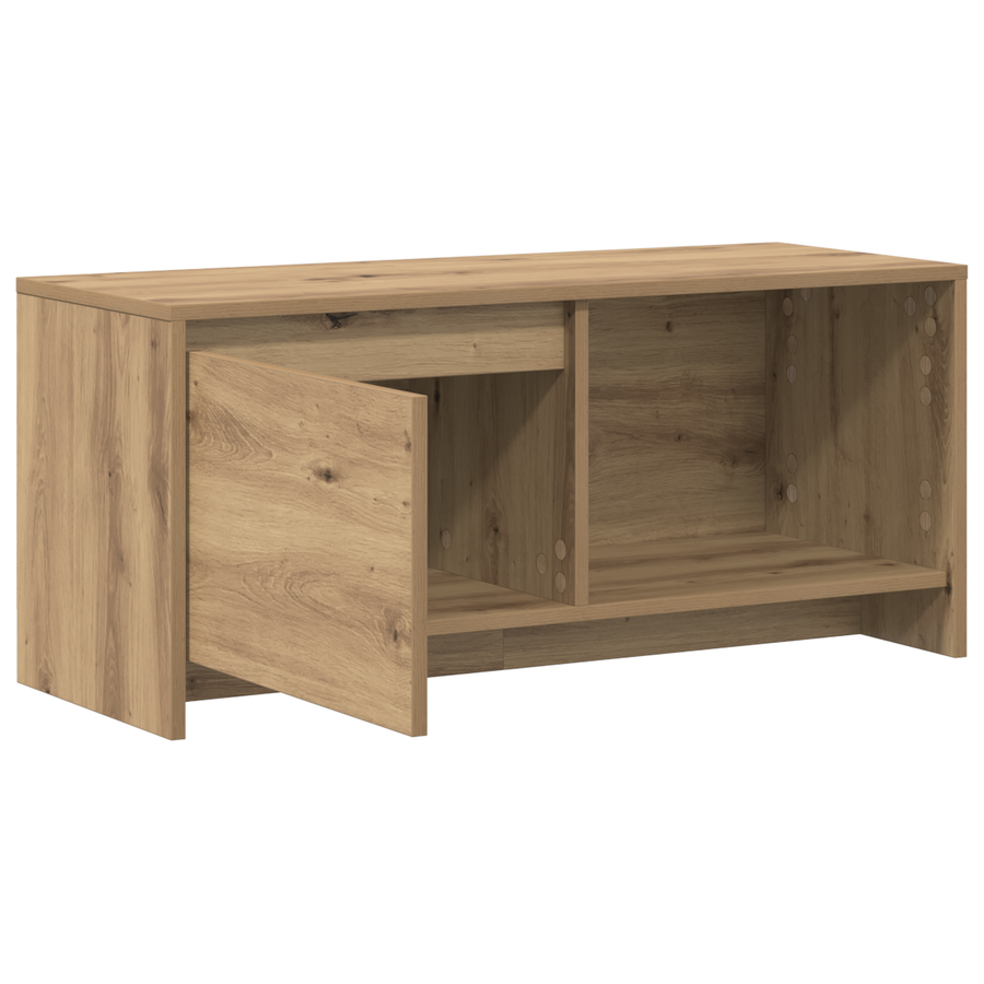 TV-stand artisanaal eikenkleurig Bewerkt hout