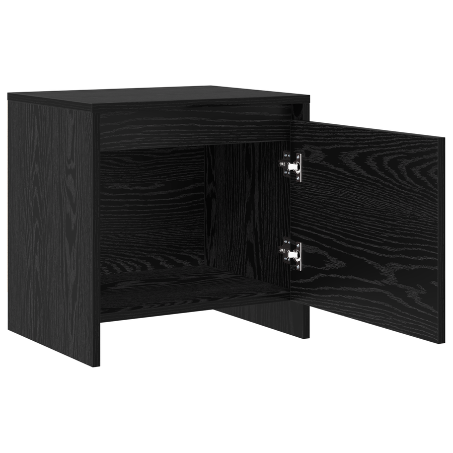 Nachtkastje Zwart eiken 45 x 34 x 44.5 cm Bewerkt hout