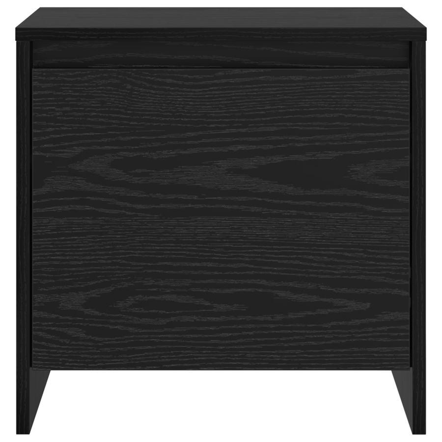 Nachtkastje Zwart eiken 45 x 34 x 44.5 cm Bewerkt hout
