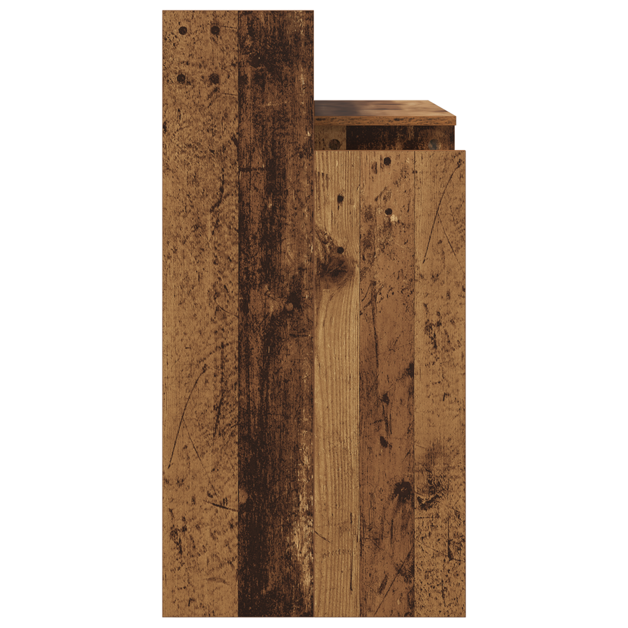 Bureau with Desk Lamps met plank met opslag Oud hout 97 x 45 x 90 cm Bewerkt hout