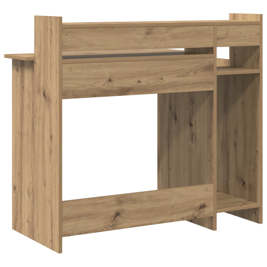 Bureau artisanaal eikenkleurig 97 x 45 x 90 cm Bewerkt hout