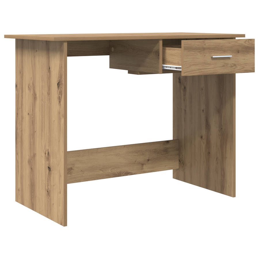 Bureau artisanaal eikenkleurig 100 x 50 x 76 cm Bewerkt hout
