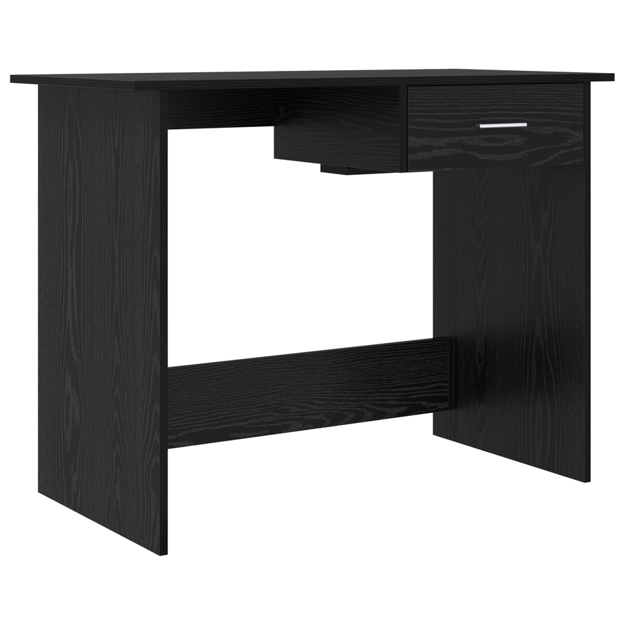 Bureau met lade Zwart eiken 100 x 50 x 76 cm Bewerkt hout