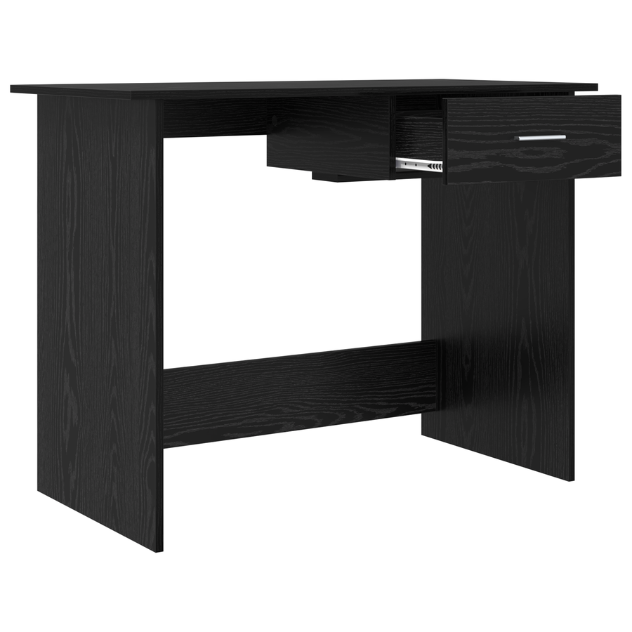 Bureau met lade Zwart eiken 100 x 50 x 76 cm Bewerkt hout