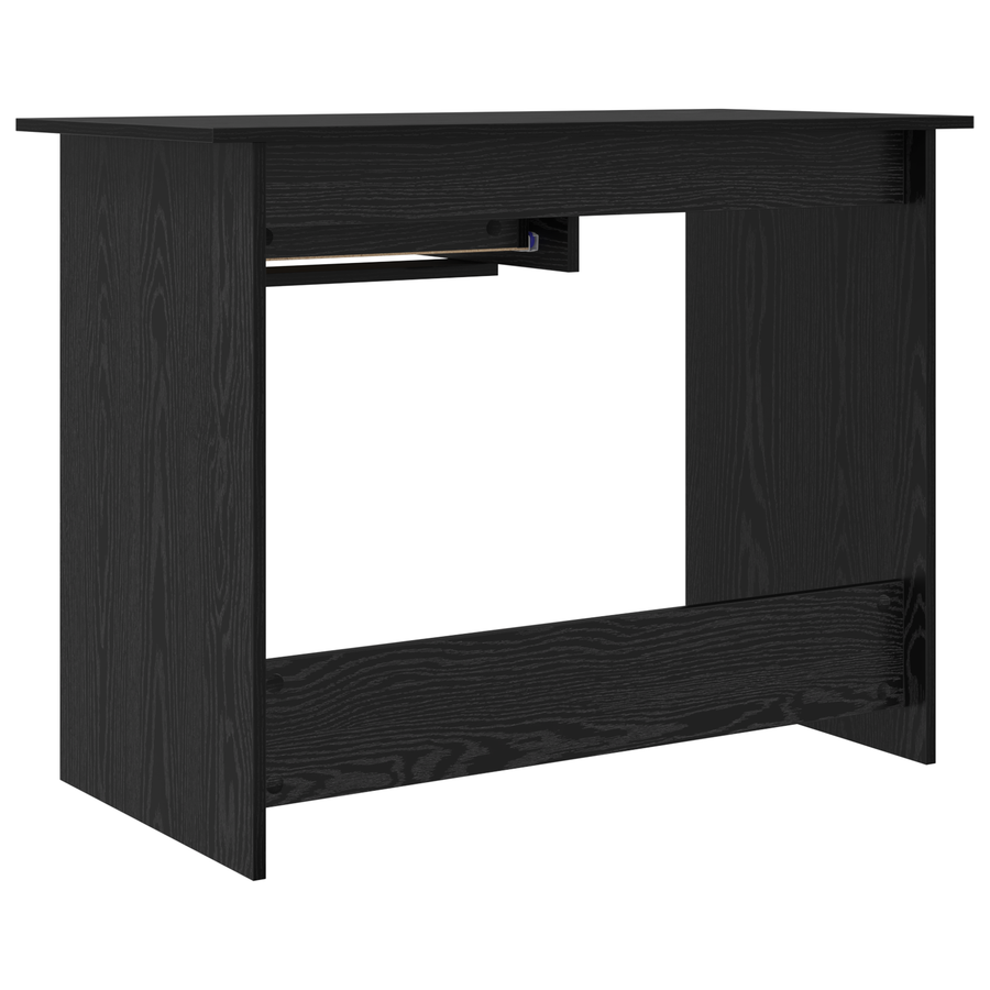 Bureau met lade Zwart eiken 100 x 50 x 76 cm Bewerkt hout