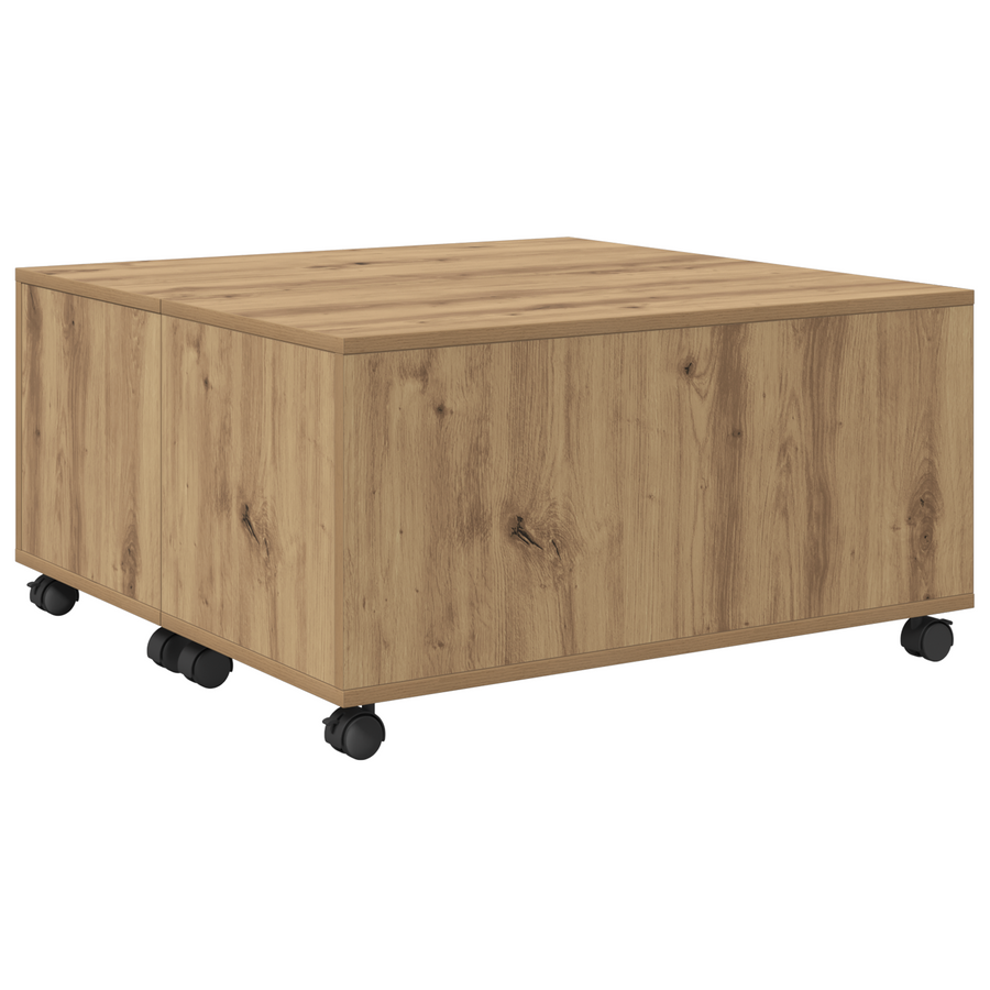 Salontafel artisanaal eikenkleurig 75 x 75 x 38 cm Bewerkt hout