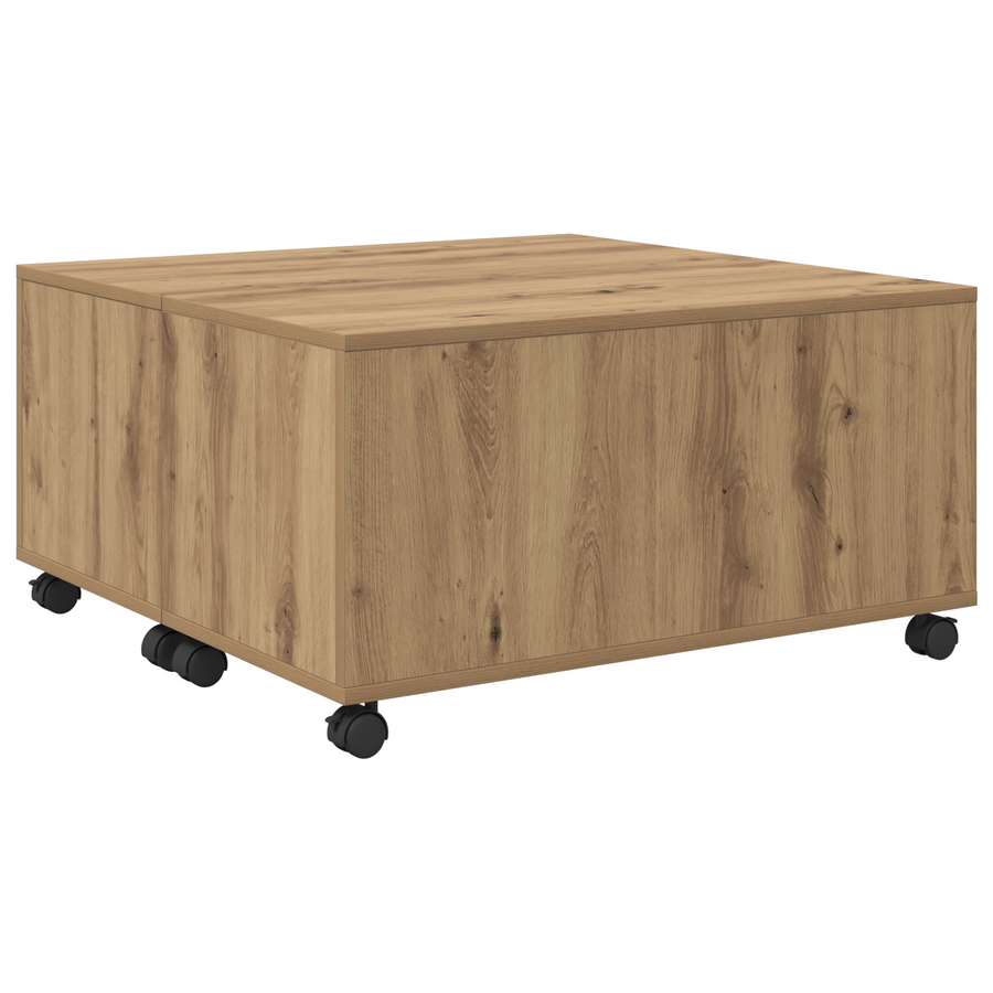 Salontafel artisanaal eikenkleurig 75 x 75 x 38 cm Bewerkt hout
