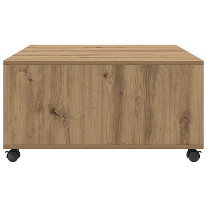 Salontafel artisanaal eikenkleurig 75 x 75 x 38 cm Bewerkt hout