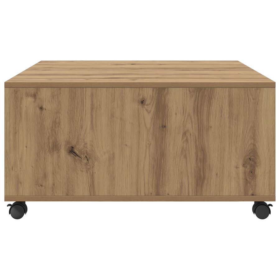 Salontafel artisanaal eikenkleurig 75 x 75 x 38 cm Bewerkt hout