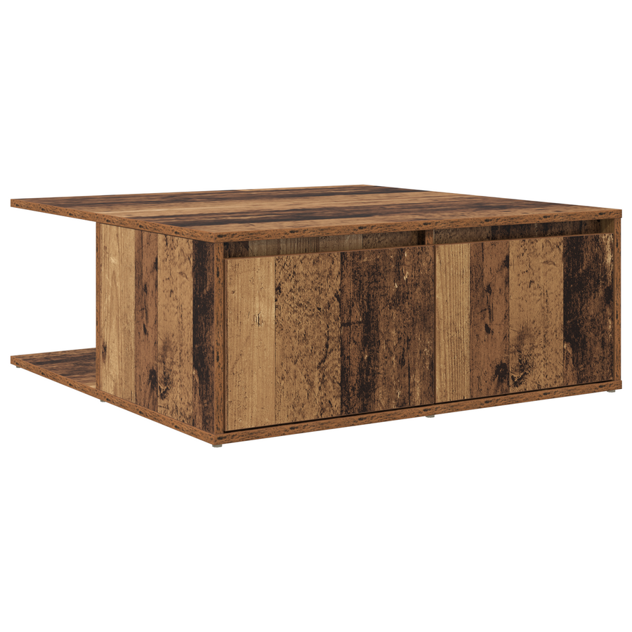 Salontafel met lade met opslag Oud hout 80 x 80 x 31 cm Bewerkt hout