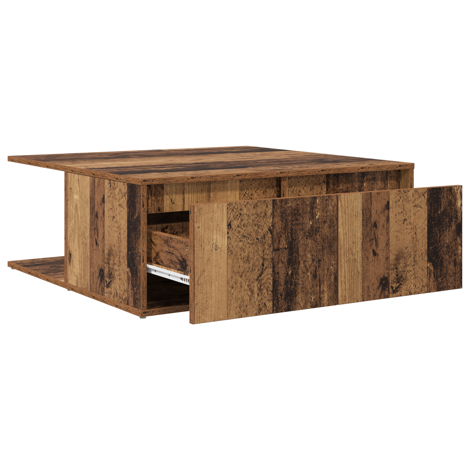 Salontafel met lade met opslag Oud hout 80 x 80 x 31 cm Bewerkt hout