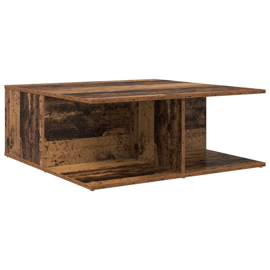 Salontafel met lade met opslag Oud hout 80 x 80 x 31 cm Bewerkt hout