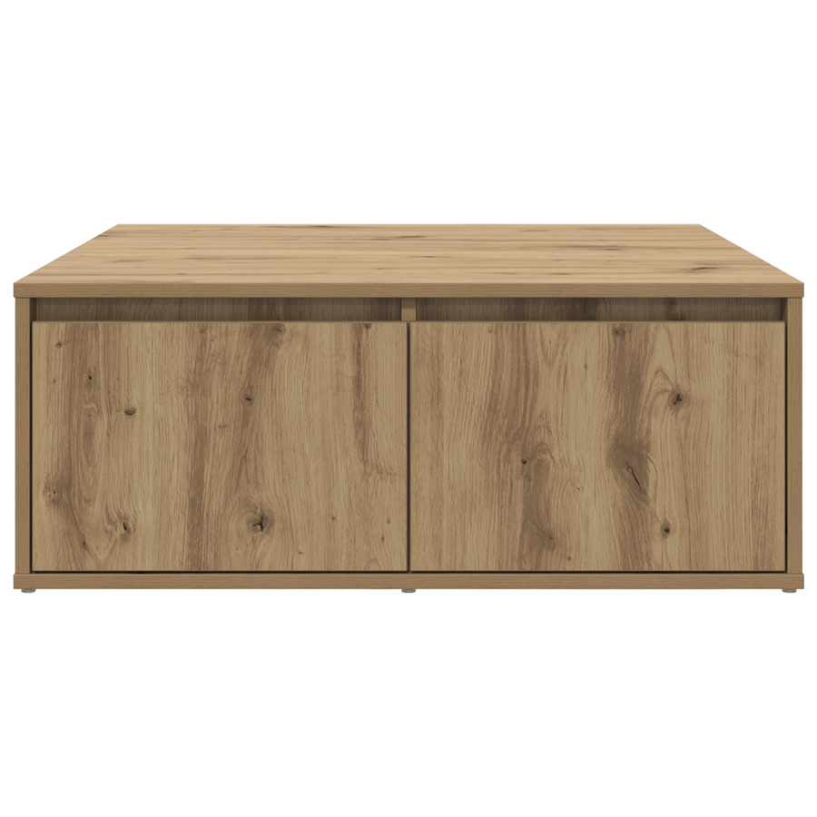Salontafel artisanaal eikenkleurig 80 x 80 x 31 cm Bewerkt hout