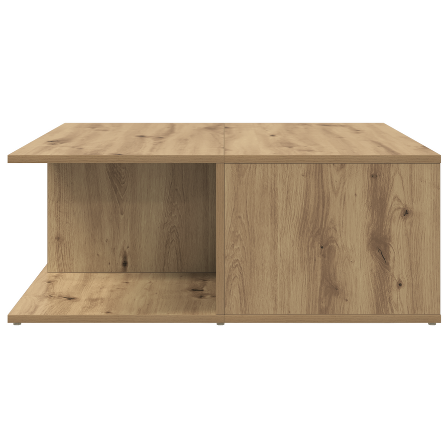 Salontafel artisanaal eikenkleurig 80 x 80 x 31 cm Bewerkt hout