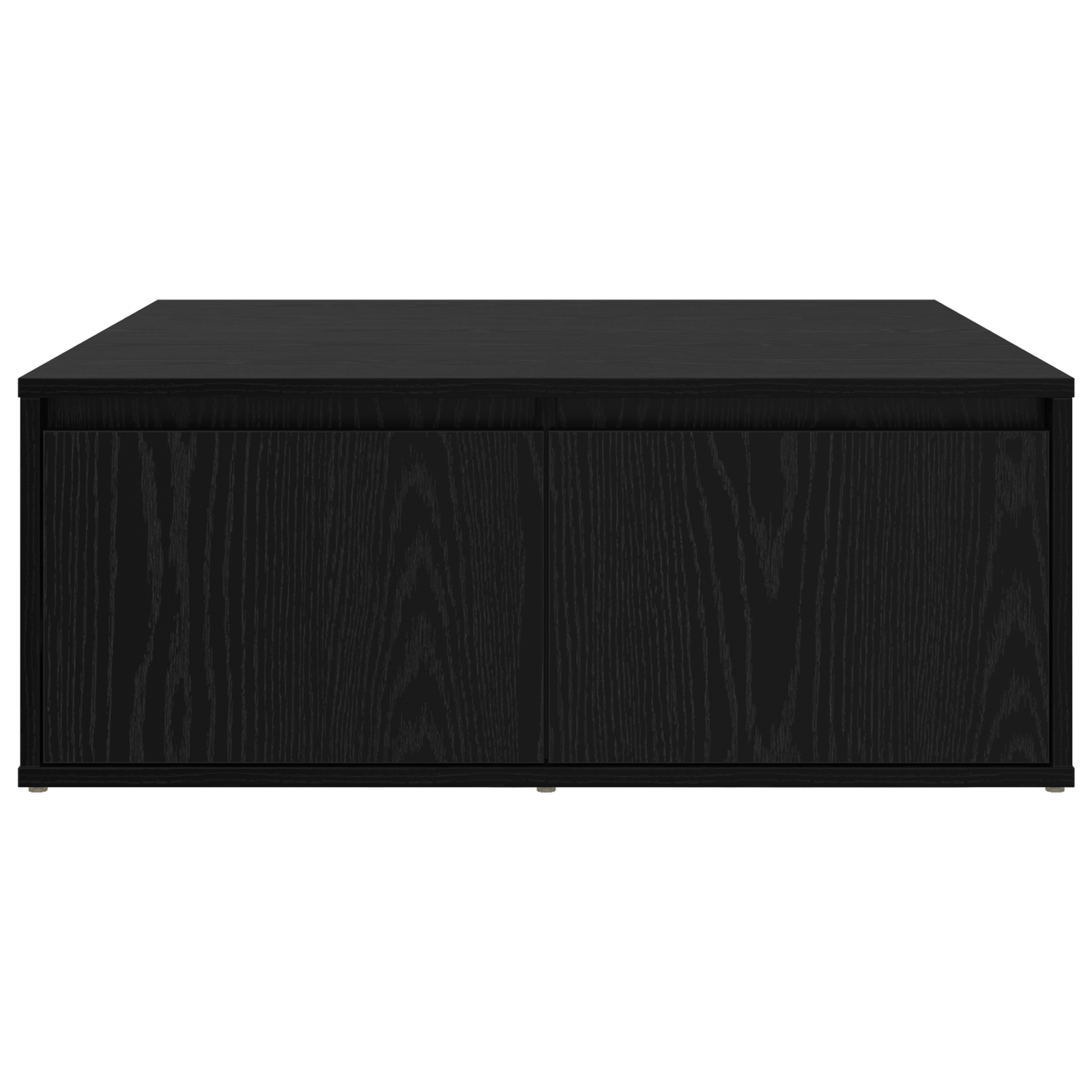 Salontafel met lade met opslag Zwart eiken 80 x 80 x 31 cm Bewerkt hout