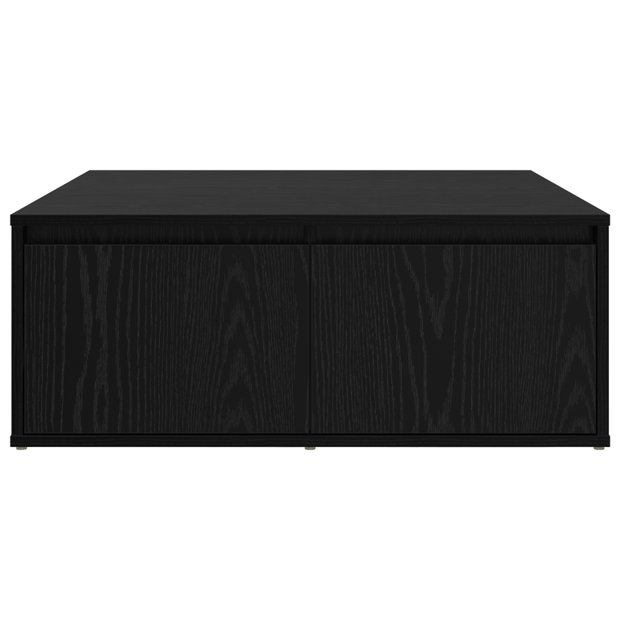 Salontafel met lade met opslag Zwart eiken 80 x 80 x 31 cm Bewerkt hout