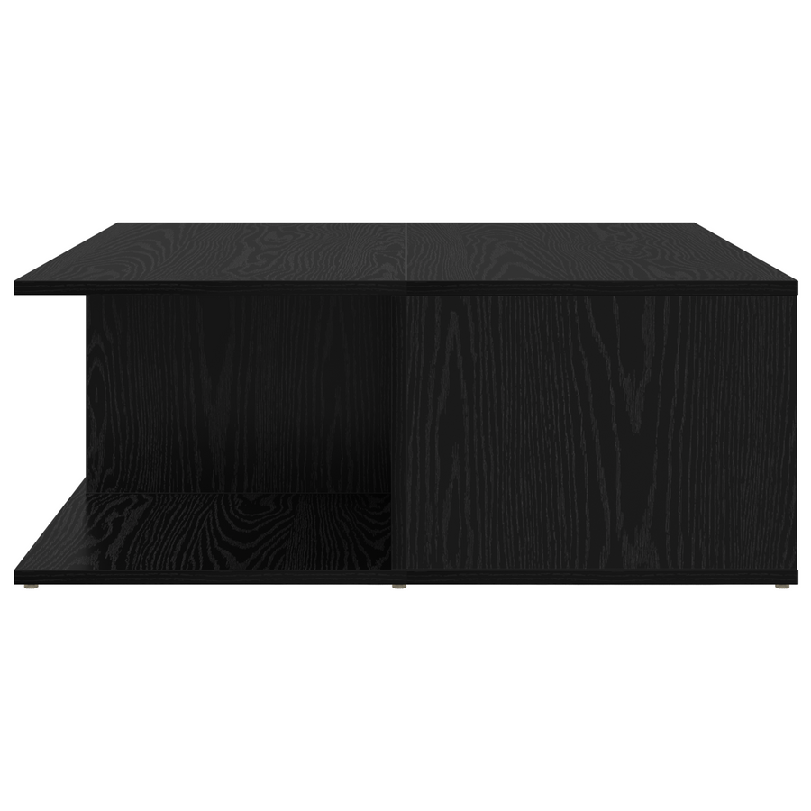 Salontafel met lade met opslag Zwart eiken 80 x 80 x 31 cm Bewerkt hout
