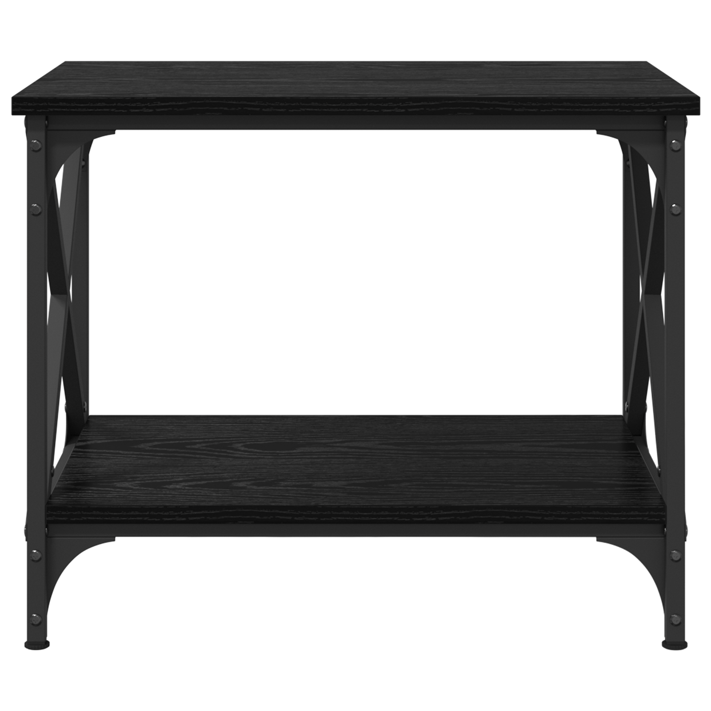 Bijzettafel met plank met opslag Zwart eiken 55 x 38 x 45 cm Bewerkt hout