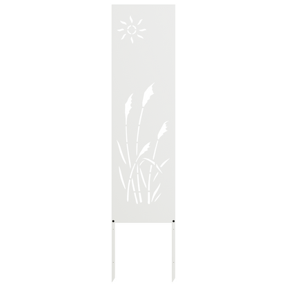 Tuin decoratief paneel Wit 32 x 140 cm Koudgewalst staal