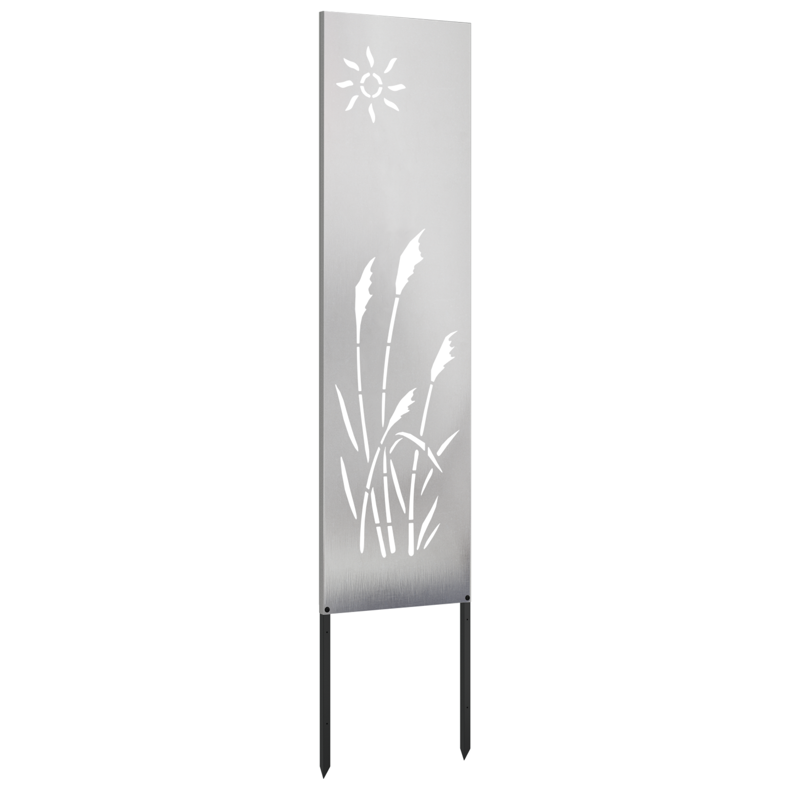 Tuin decoratief paneel Zilver 32 x 140 cm Roestvrij staal