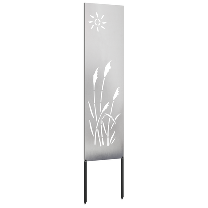 Tuin decoratief paneel Zilver 32 x 140 cm Roestvrij staal