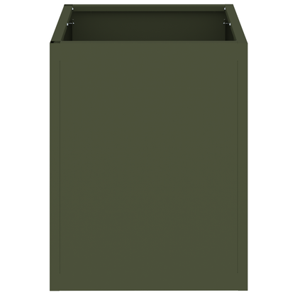 Tuin Bloempot Olijfgroen 50 x 32 x 40 cm Koudgewalst staal