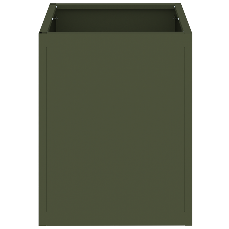 Tuin Bloempot Olijfgroen 50 x 32 x 40 cm Koudgewalst staal