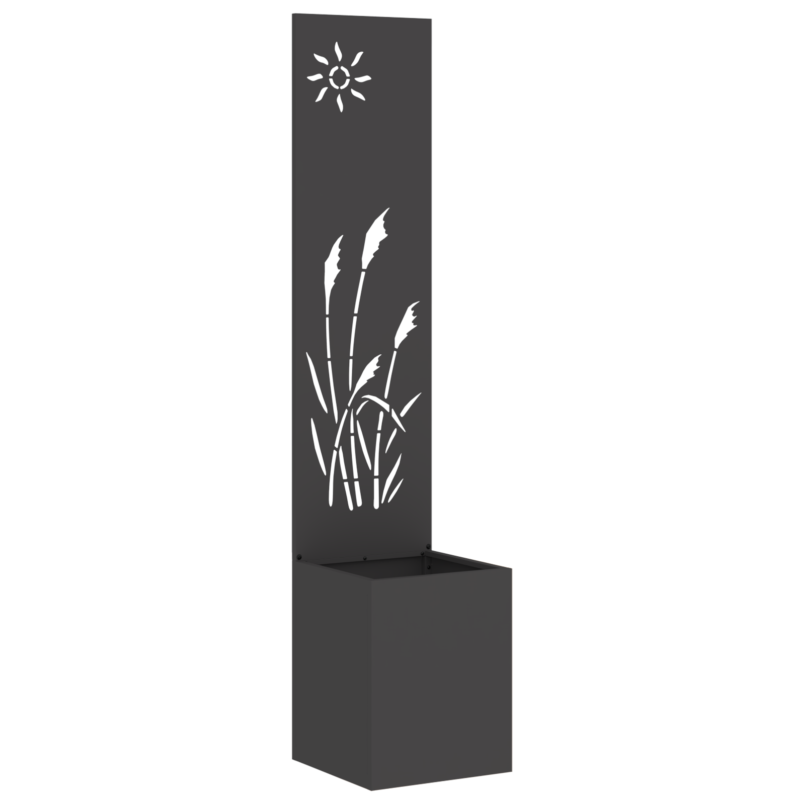 Tuinplant met Decoratief Paneel Zwart 32 x 140 cm
