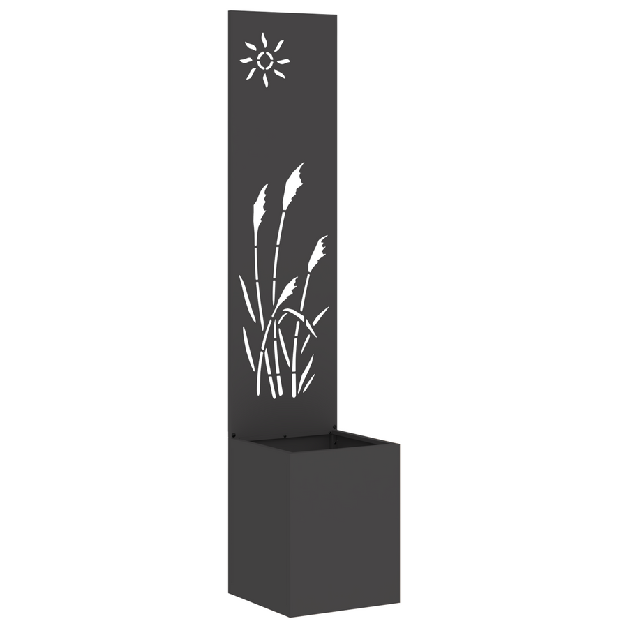 Tuinplant met Decoratief Paneel Zwart 32 x 140 cm