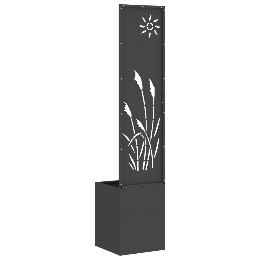 Tuinplant met Decoratief Paneel Zwart 32 x 140 cm