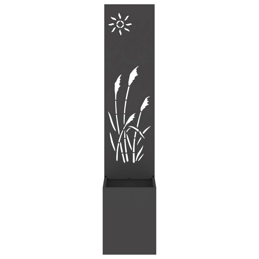 Tuinplant met Decoratief Paneel Zwart 32 x 140 cm