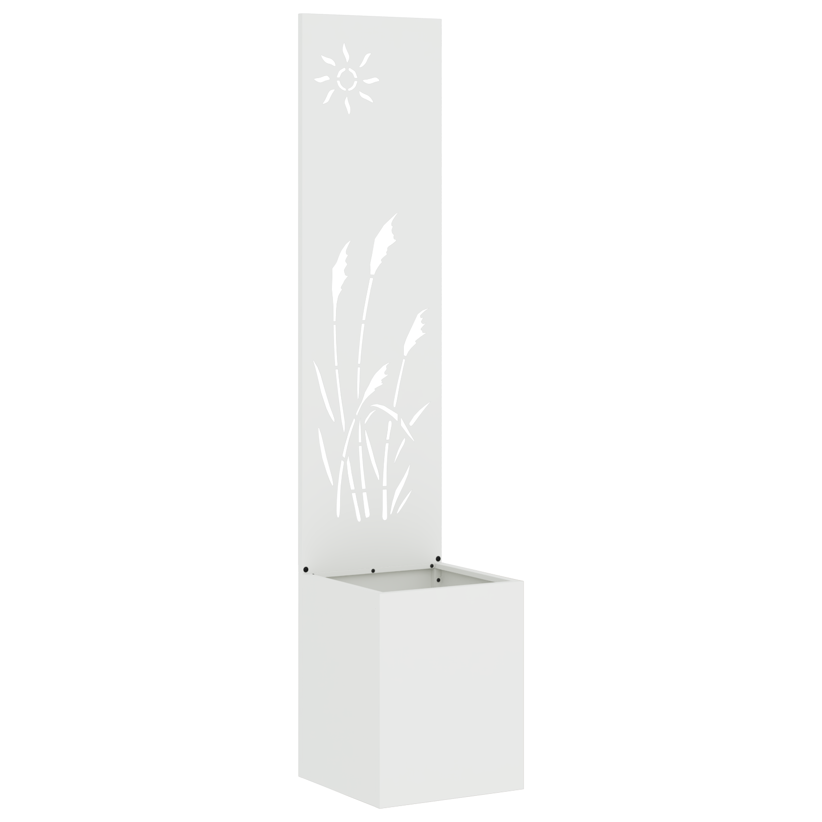 Tuinplant met Decoratief Paneel Wit 32 x 140 cm