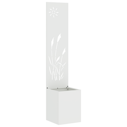 Tuinplant met Decoratief Paneel Wit 32 x 140 cm