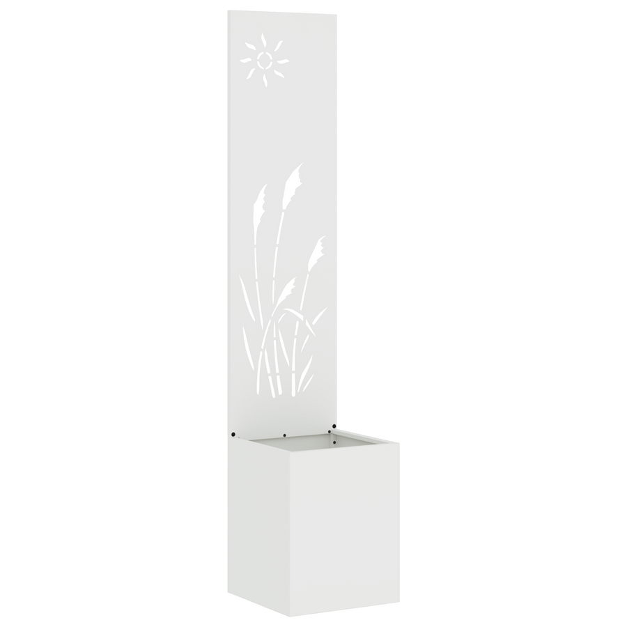 Tuinplant met Decoratief Paneel Wit 32 x 140 cm